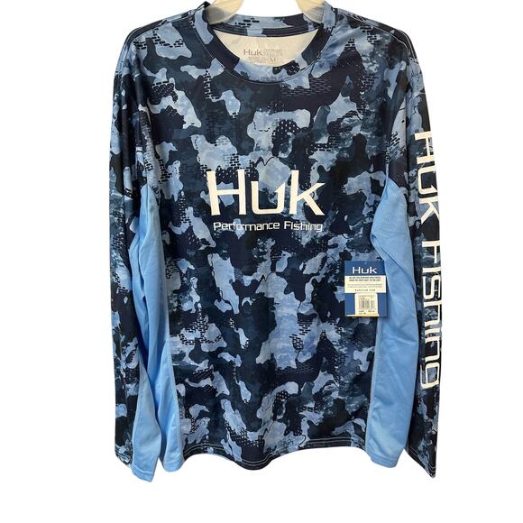 HUK Performance Long Sleeve Fishing Shirt 50+ UPF SZ Medium - Picture 2 of 4